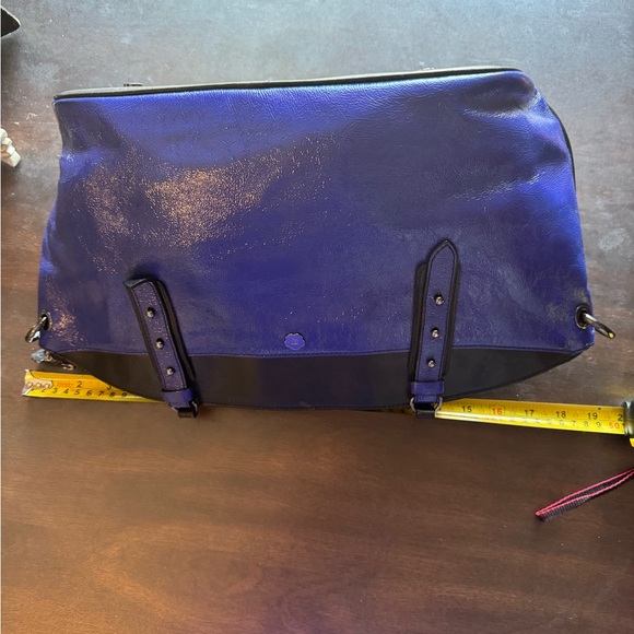 NWOT Eric Javits Blue Black Satchel Hand Bag shoulder - Picture 12 of 15